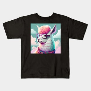 Vapor Wave Llama Kids T-Shirt